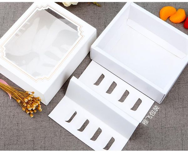 2020 10pcs new white macaron box with transparent window dessert macarons pastry packaging boxes in 2 sizes
2020 10pcs new white macaron box with transparent window dessert macarons pastry packaging boxes in 2 sizes