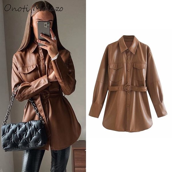 za pu leather jacket coat fashion pockets belt women long blazer coat office ladies autumn winter vintage slim coat za new 1031, Tan;black
za pu leather jacket coat fashion pockets belt women long blazer coat office ladies autumn winter vintage slim coat za new 1031, Tan;black