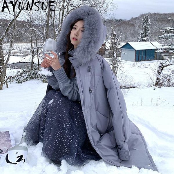 ayunsue winter coat female white duck down jackets women's korean style fur collar parkas woman long coats abrigo mujer, Black
ayunsue winter coat female white duck down jackets women's korean style fur collar parkas woman long coats abrigo mujer, Black