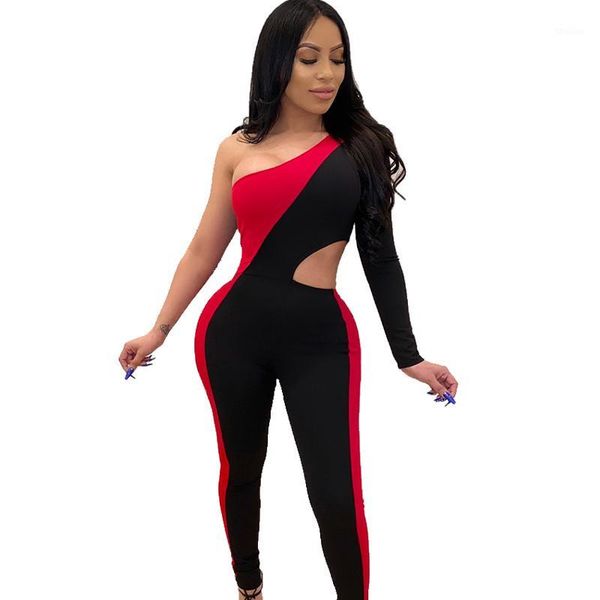 women's jumpsuits & rompers one shoulder black jumpsuit autumn long sleeve hollow out bodycon romper womens patchwork skinny club bodys, Black;white
women's jumpsuits & rompers one shoulder black jumpsuit autumn long sleeve hollow out bodycon romper womens patchwork skinny club bodys, Black;white