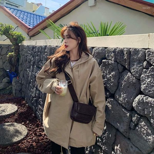 2020 spring autumn trench coat women casual long sleeve hooded medium long female overcoat loose windbreaker coats j2081, Tan;black
2020 spring autumn trench coat women casual long sleeve hooded medium long female overcoat loose windbreaker coats j2081, Tan;black