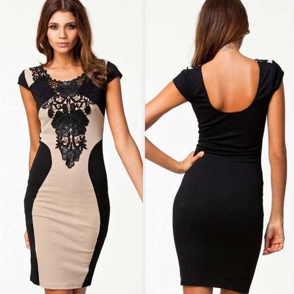 2020 new lace bag hip skirt tight nightclub dress round neck short-sleeve dress1, White;black
2020 new lace bag hip skirt tight nightclub dress round neck short-sleeve dress1, White;black