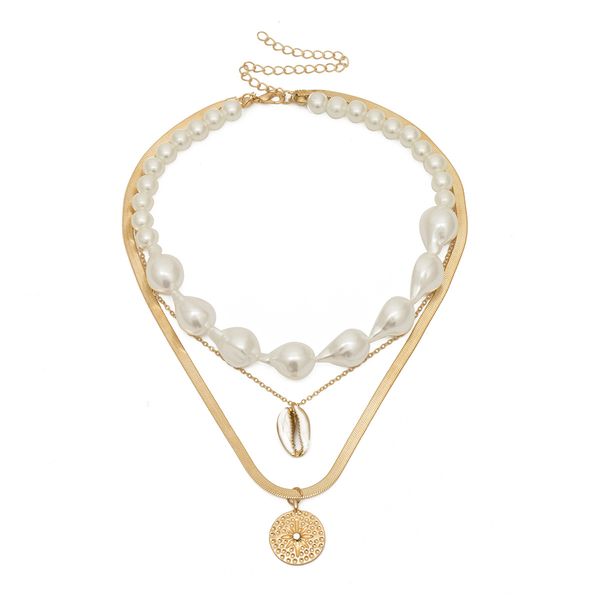 5sets/lot multi layer relief baroque pearl necklace shell round pendant clavicle beaded chain women geometric rhinestone chokers jewelry, Silver
5sets/lot multi layer relief baroque pearl necklace shell round pendant clavicle beaded chain women geometric rhinestone chokers jewelry, Silver