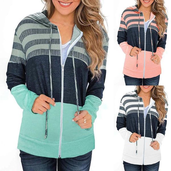 womens ladies stripe jackets long sleeve hooded sweatshirts comfortable sports zipper striped autumn long sleeve hooded, Black;brown
womens ladies stripe jackets long sleeve hooded sweatshirts comfortable sports zipper striped autumn long sleeve hooded, Black;brown