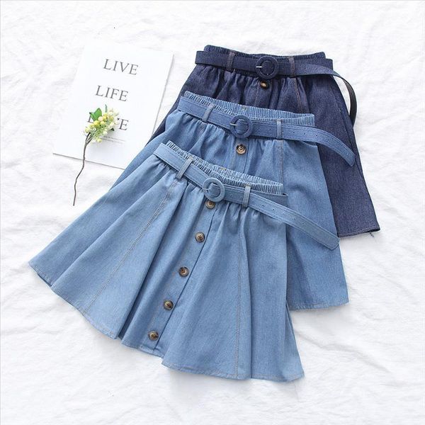 belt deco elastic waist denim skirt women solid color big hem single breasted denim skirt casual daily short jean skirt female, Black
belt deco elastic waist denim skirt women solid color big hem single breasted denim skirt casual daily short jean skirt female, Black