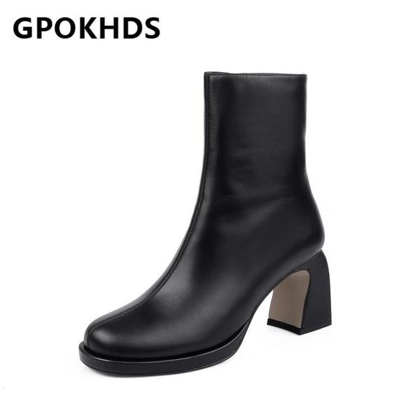 boots gpokhds 2021 women ankle cow leather winter short plush round toe zipper platform high heels female size 40, Black
boots gpokhds 2021 women ankle cow leather winter short plush round toe zipper platform high heels female size 40, Black