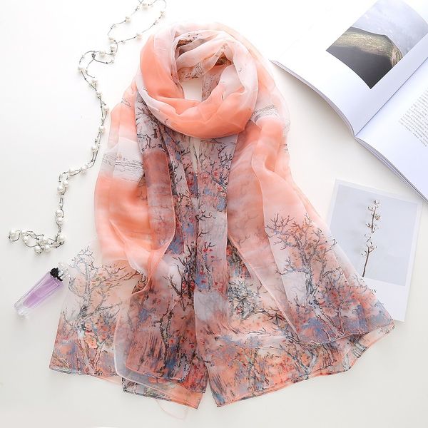 2021 new korean version oil painting branch print silk scarf ladies long sunblock shawl beach towel, Blue;gray
2021 new korean version oil painting branch print silk scarf ladies long sunblock shawl beach towel, Blue;gray