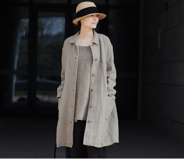women's trench coats loose long round turn down collar big pockets button pure linen trench, spring autumn plus size casual fashion lad, Tan;black
women's trench coats loose long round turn down collar big pockets button pure linen trench, spring autumn plus size casual fashion lad, Tan;black
