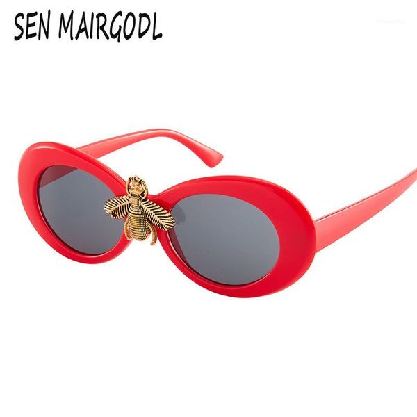fashion retro oval trumpet frame sunglasses for women men 2020 inlaid bee metal sun glasses red black beige mirror leg goggles1, White;black
fashion retro oval trumpet frame sunglasses for women men 2020 inlaid bee metal sun glasses red black beige mirror leg goggles1, White;black