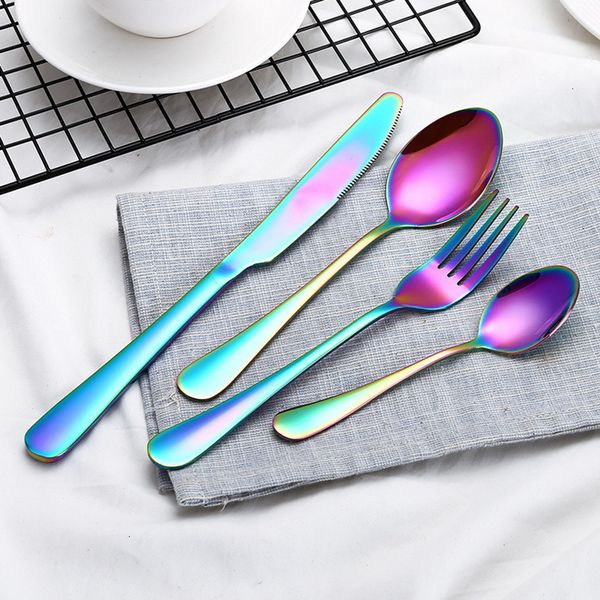 5 colors high-grade gold cutlery flatware set spoon fork knife teaspoon stainless dinnerware sets kitchen tableware set 10 choices 
5 colors high-grade gold cutlery flatware set spoon fork knife teaspoon stainless dinnerware sets kitchen tableware set 10 choices