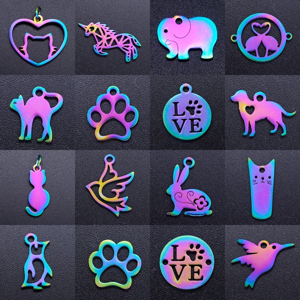 5pcs/lot rainbow dog cat paw diy charms wholesale 100% stainless steel unicorn pendant bear hummingbird dove connectors charm, Bronze;silver
5pcs/lot rainbow dog cat paw diy charms wholesale 100% stainless steel unicorn pendant bear hummingbird dove connectors charm, Bronze;silver