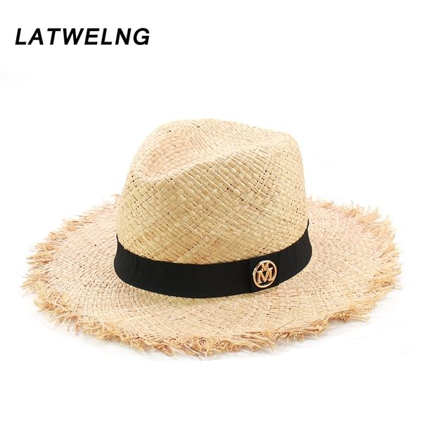 wholesale men and women panama raffia sun hats soft straw visor hat fashion jazz beach hats letter cowboy hat y200714, Blue;gray
wholesale men and women panama raffia sun hats soft straw visor hat fashion jazz beach hats letter cowboy hat y200714, Blue;gray