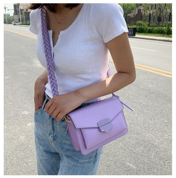 5 colors women girls small crossbody bags new fashion solid color pu leather shoulder bag with braided strap 20 x 6.5 x 14cm 
5 colors women girls small crossbody bags new fashion solid color pu leather shoulder bag with braided strap 20 x 6.5 x 14cm