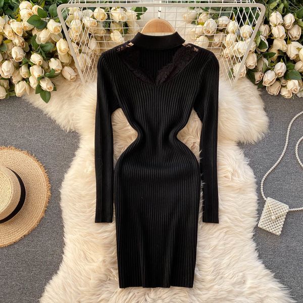 2021 new female singiny out mesh pencil down in long dressed fall elastic knitting lace dress 1k5n, Black;gray
2021 new female singiny out mesh pencil down in long dressed fall elastic knitting lace dress 1k5n, Black;gray