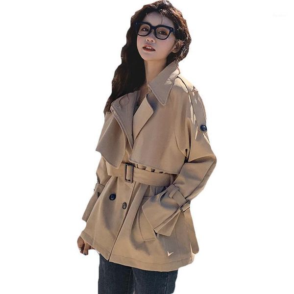 fashion khaki windbreaker women's 2021 spring autumn new korean style loose temperament short trench coat girls outerwear 64c1, Tan;black
fashion khaki windbreaker women's 2021 spring autumn new korean style loose temperament short trench coat girls outerwear 64c1, Tan;black