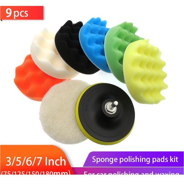 9pcs pouping sponge pad набор 3/5/6/7/7 дюймов автомобильная полировальная площадка комплект buffing waxing с m14 сверло адаптер для автомоб
9pcs pouping sponge pad набор 3/5/6/7/7 дюймов автомобильная полировальная площадка комплект buffing waxing с m14 сверло адаптер для автомоб
