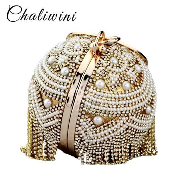 chaliwini tassel golden lady shoulder pearl beaded round ball wedding bag women evening bridal crystal knucklebox clutch handbag y201224
chaliwini tassel golden lady shoulder pearl beaded round ball wedding bag women evening bridal crystal knucklebox clutch handbag y201224