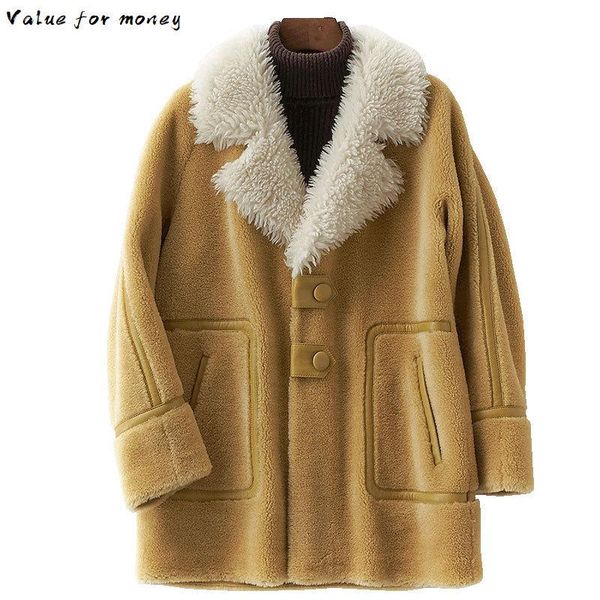 wool 100% jacket real fur coat streetwear autumn winter coat women clothes 2021 korean vintage sheep shearling suede lining 3338, Black
wool 100% jacket real fur coat streetwear autumn winter coat women clothes 2021 korean vintage sheep shearling suede lining 3338, Black