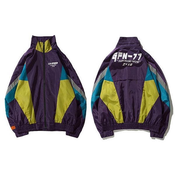 mens vintage windbreaker jackets coats streetwear hip hop jackets coats oversize contrast color block jackets, Black;brown 
mens vintage windbreaker jackets coats streetwear hip hop jackets coats oversize contrast color block jackets, Black;brown
