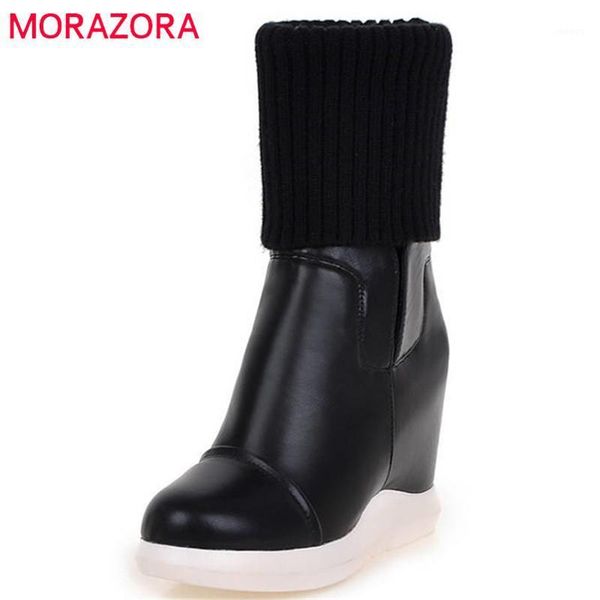 morazora 2020 new style round toe mid calf boots women slip on stretch boots comfortable wedges shoes woman autumn winter1, Black
morazora 2020 new style round toe mid calf boots women slip on stretch boots comfortable wedges shoes woman autumn winter1, Black