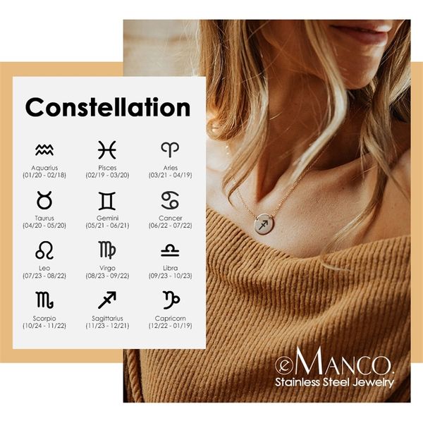emanco personalized constellation necklace 316l stainless steel necklace for women dainty gifts for women jewelry y200323, Silver
emanco personalized constellation necklace 316l stainless steel necklace for women dainty gifts for women jewelry y200323, Silver