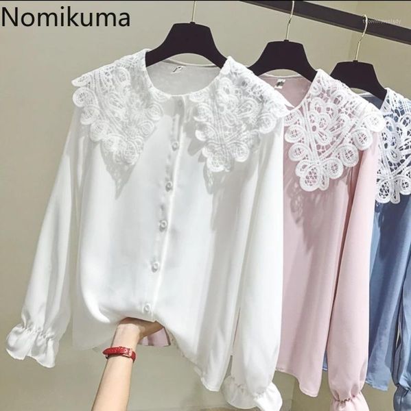 nomikuma blusas mujer korean sweet long sleeve shirts lace patchwork single breasted blouse casual fashion female 3c4021, White
nomikuma blusas mujer korean sweet long sleeve shirts lace patchwork single breasted blouse casual fashion female 3c4021, White