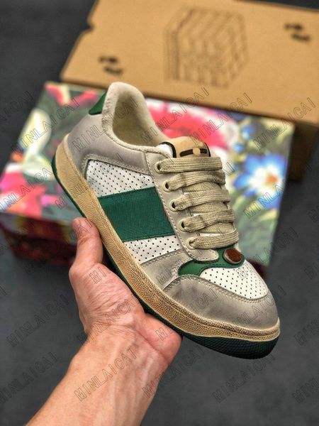 classic distressed dirty leather screener ace green red stripe italy sneakers designer trainers lace up low cut casual shoes, Black
classic distressed dirty leather screener ace green red stripe italy sneakers designer trainers lace up low cut casual shoes, Black