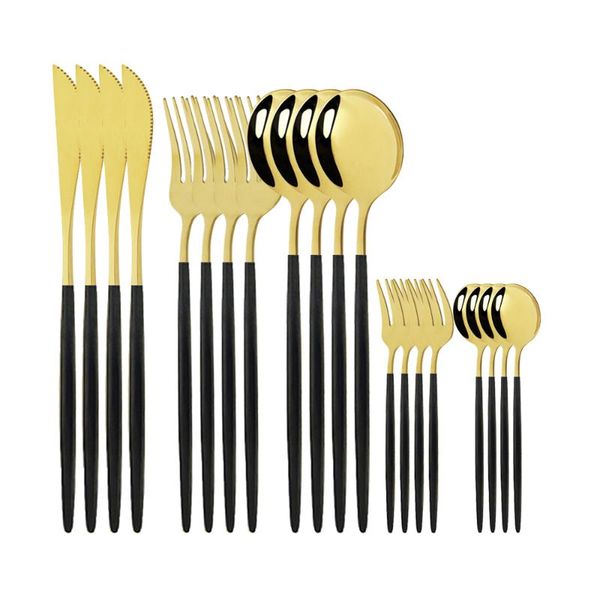 flatware sets 20pcs black gold dinnerware set stainless steel cutlery western fork spoon knife dinner silverware drop
flatware sets 20pcs black gold dinnerware set stainless steel cutlery western fork spoon knife dinner silverware drop
