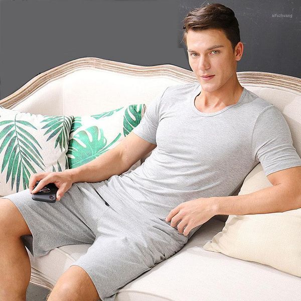 gray summer pajamas for men cotton pajama set loose short sleeve shorts sleepwear suit solid men's sleep & lounge 2pcs y50151, Black;brown
gray summer pajamas for men cotton pajama set loose short sleeve shorts sleepwear suit solid men's sleep & lounge 2pcs y50151, Black;brown