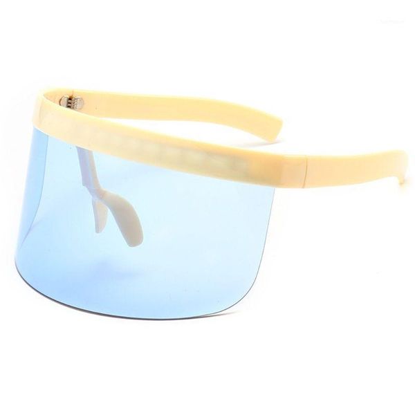 women men visor sunglasses uv protection mirror sun glasses sunscreen face mask f42f1, Blue;gray 
women men visor sunglasses uv protection mirror sun glasses sunscreen face mask f42f1, Blue;gray