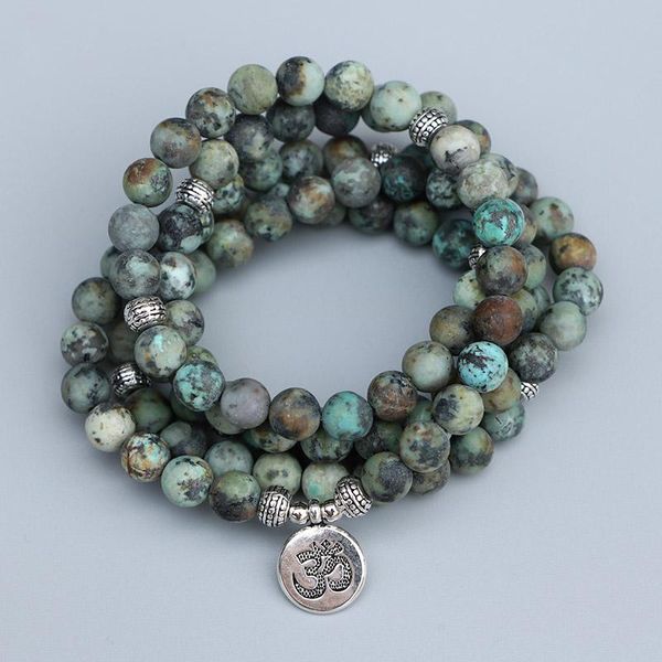 edothalia 108 beads mala bracelet for women men 8mm matte african turquois stone silver color charm yoga bracelet, Black
edothalia 108 beads mala bracelet for women men 8mm matte african turquois stone silver color charm yoga bracelet, Black