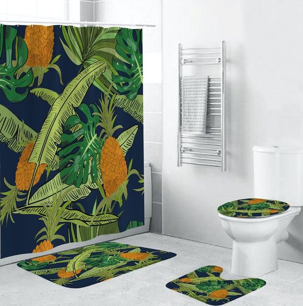 bath accessory set green leafy pineapple tropical plant shower curtain bathroom waterproof polyester toilet mat floor door
bath accessory set green leafy pineapple tropical plant shower curtain bathroom waterproof polyester toilet mat floor door