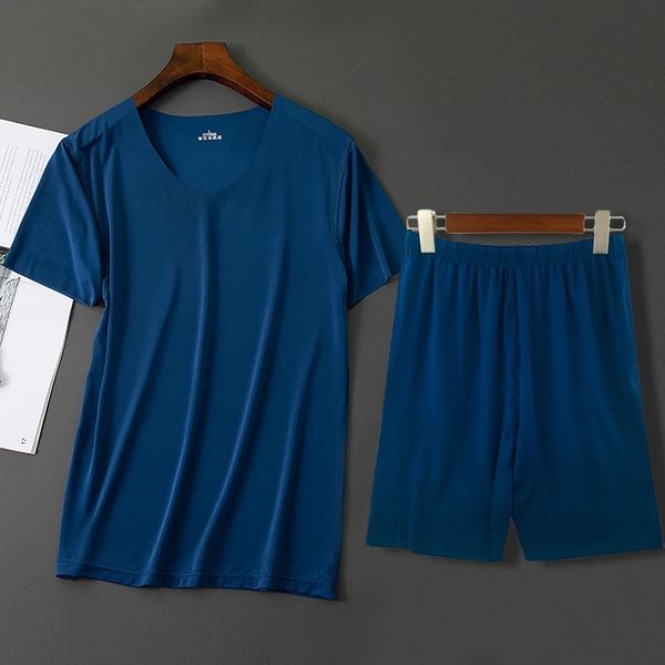 plus size 4xl men ice silk sleepwear nightwear 2pcs shirt&pant pajamas pj suit summer male home wear casual pijamas sleep set t200813, Black;brown
plus size 4xl men ice silk sleepwear nightwear 2pcs shirt&pant pajamas pj suit summer male home wear casual pijamas sleep set t200813, Black;brown