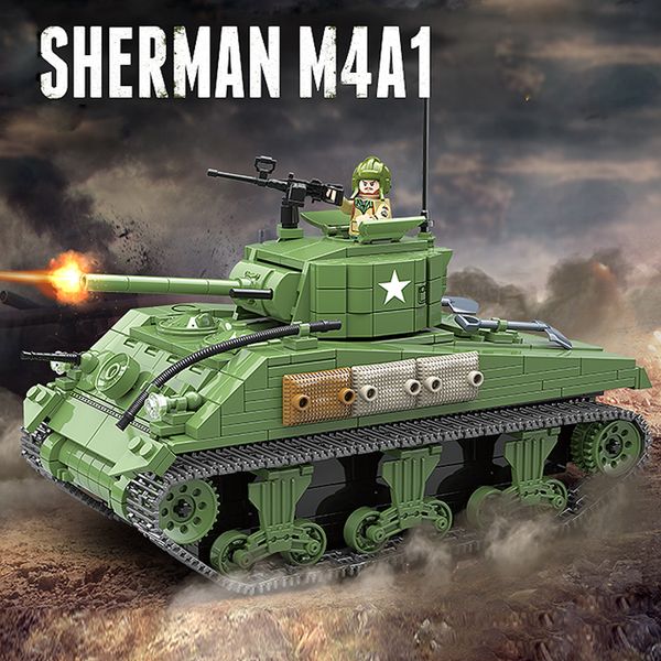 ww2 military 726pcs sherman m4a1 tank building block us soldier weapon army classic model figures bricks children toys gifts
ww2 military 726pcs sherman m4a1 tank building block us soldier weapon army classic model figures bricks children toys gifts