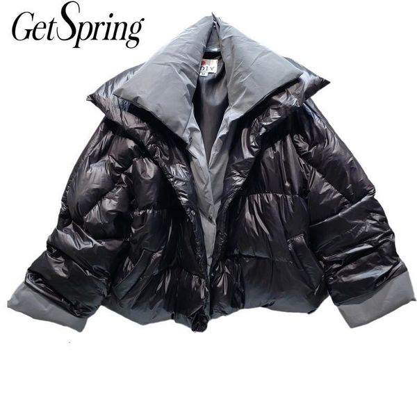 getspring women down coat double collar thickened womens down jackets slim short white duck down coats women winter jacket 2020 c1204, Black
getspring women down coat double collar thickened womens down jackets slim short white duck down coats women winter jacket 2020 c1204, Black