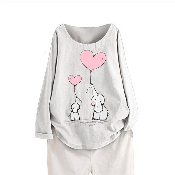 women blouses casual plus size print elephant long sleeve o neck shirt blouse blusas elegantes de mujer 2021 blusas largas, White 
women blouses casual plus size print elephant long sleeve o neck shirt blouse blusas elegantes de mujer 2021 blusas largas, White