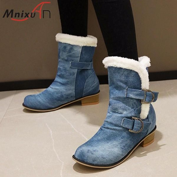 winter shoes women fur boots and headband warm fluff snow boots 2020 round toe chunky middle heels denim ankle size 47 48, Black
winter shoes women fur boots and headband warm fluff snow boots 2020 round toe chunky middle heels denim ankle size 47 48, Black