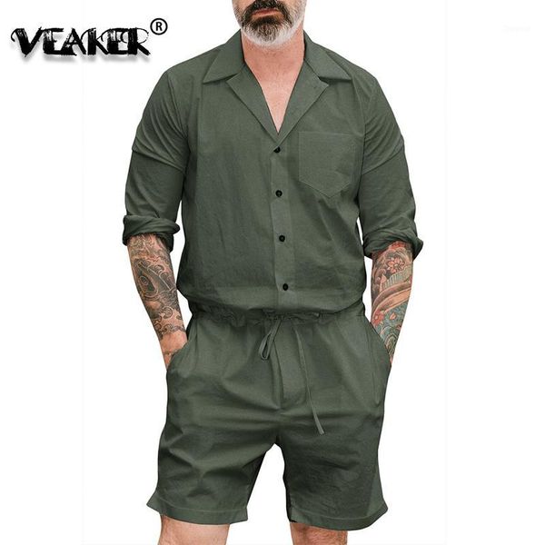 2018 new men's summer jumpsuit cargo short pants set male full sleeve overalls mens rompers single breasted jumpsuits1, Gray
2018 new men's summer jumpsuit cargo short pants set male full sleeve overalls mens rompers single breasted jumpsuits1, Gray