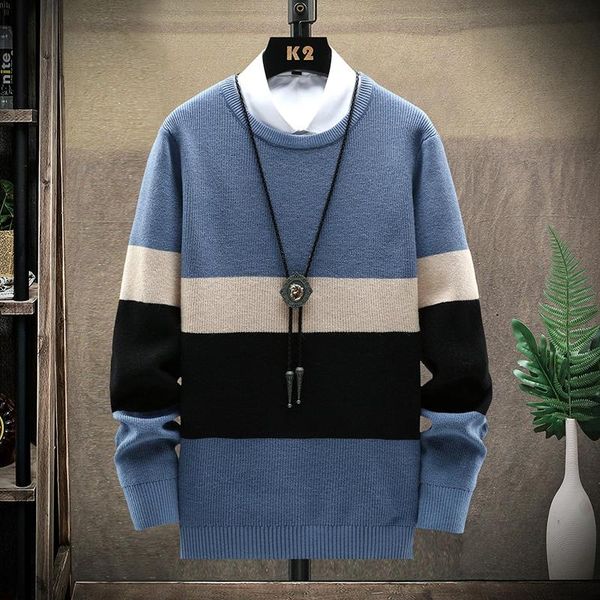 men's sweaters airgracias striped contrast color slim-fit sweater casual classic round neck high-quality japanese-style knit, White;black
men's sweaters airgracias striped contrast color slim-fit sweater casual classic round neck high-quality japanese-style knit, White;black