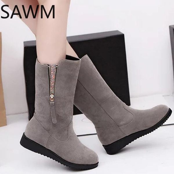 boots leisure platform women's fashion zipper wedges med heels short rubber flock booties, Black
boots leisure platform women's fashion zipper wedges med heels short rubber flock booties, Black