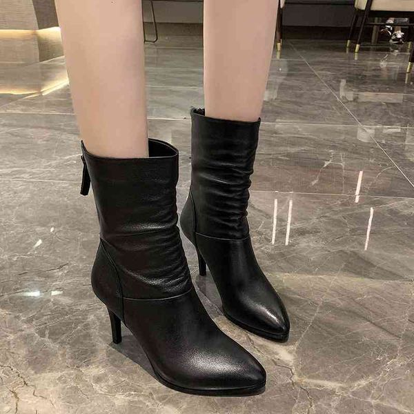 women boots thin heels pointed toe zip botas mujer winter plus velvet warm short tube ankle pu, Black
women boots thin heels pointed toe zip botas mujer winter plus velvet warm short tube ankle pu, Black