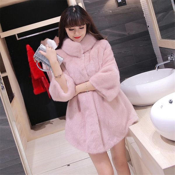 women's fur & faux mink luxury coat women winter 2021 fashion slim long pink red blue jacket female outerwear coats cothes s, Black
women's fur & faux mink luxury coat women winter 2021 fashion slim long pink red blue jacket female outerwear coats cothes s, Black