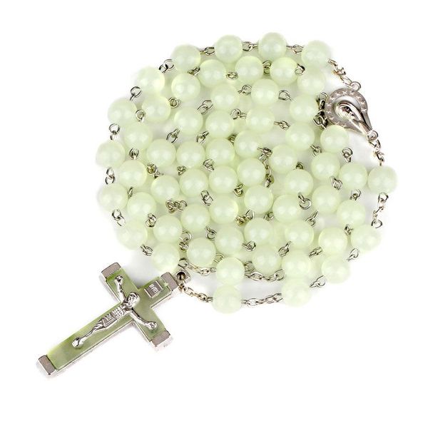 8mm long beads cross pendant luminous noctilucent rosary cross necklace christianity catholic jewelry christian religious jewelrys, Silver
8mm long beads cross pendant luminous noctilucent rosary cross necklace christianity catholic jewelry christian religious jewelrys, Silver