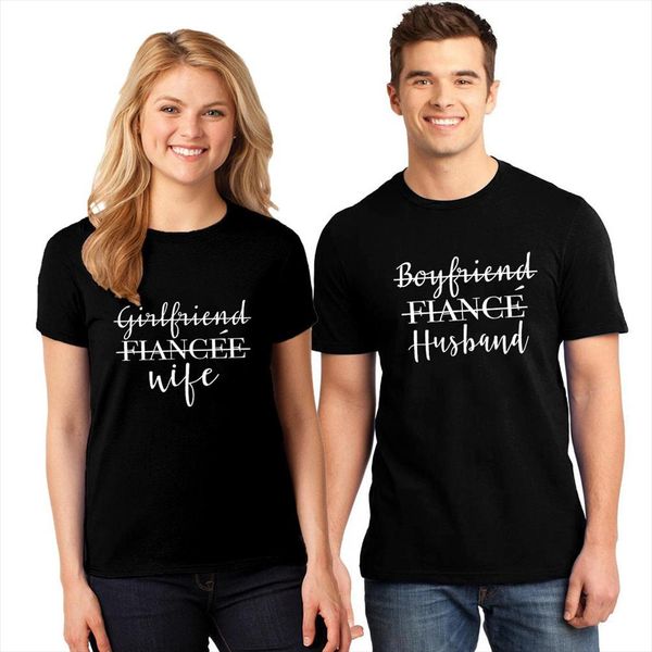 girlfriend wife and boyfriend fiance husband couples t shirt funny women just married casual honeymoon tees, White
girlfriend wife and boyfriend fiance husband couples t shirt funny women just married casual honeymoon tees, White