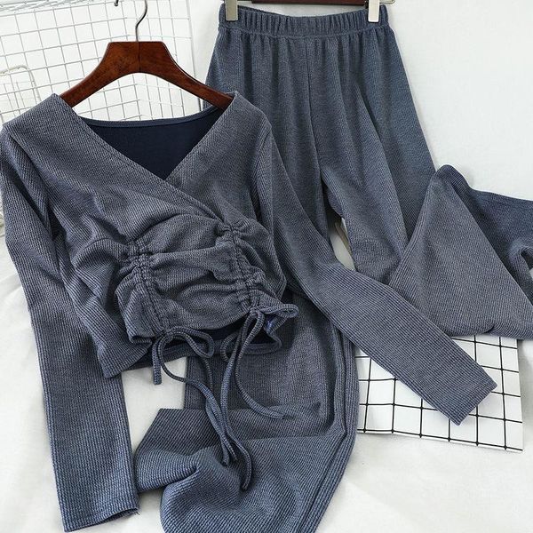 2020 spring women plus size set korean casual drawstring short t-shirt & high-waisted wide-leg knitted suit 2 peice set q251, White
2020 spring women plus size set korean casual drawstring short t-shirt & high-waisted wide-leg knitted suit 2 peice set q251, White