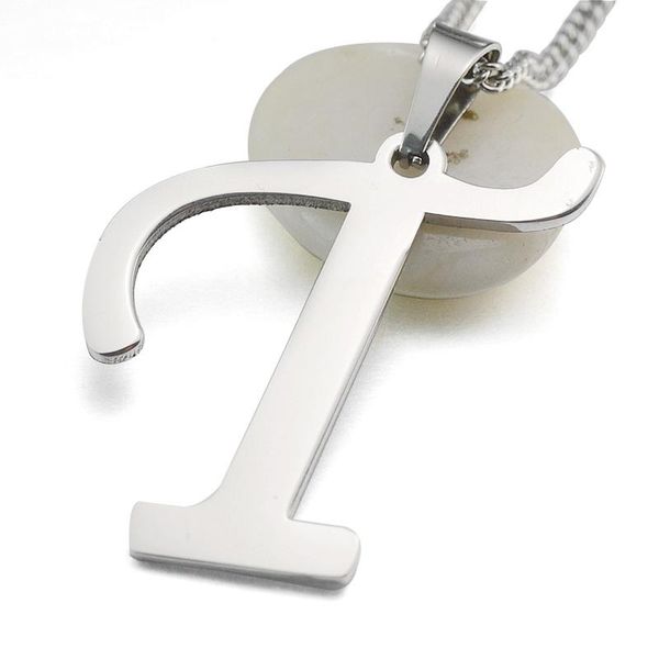 women's stainless steel hand writing roman english letter t-z charm pendant necklace ss chain 50cm long, Silver
women's stainless steel hand writing roman english letter t-z charm pendant necklace ss chain 50cm long, Silver