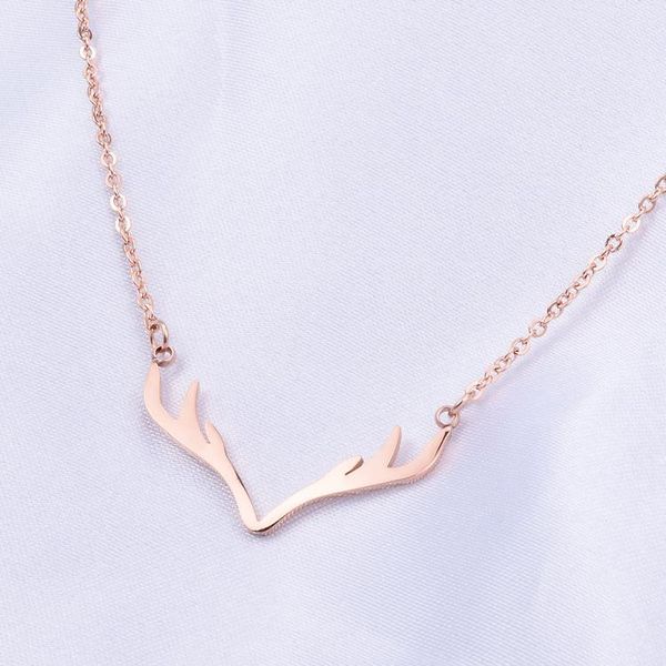 pendant necklaces yun ruo 2021 rose gold color fashion sweet deer horn necklace titanium steel jewelry woman gift not fade wholesale, Silver
pendant necklaces yun ruo 2021 rose gold color fashion sweet deer horn necklace titanium steel jewelry woman gift not fade wholesale, Silver