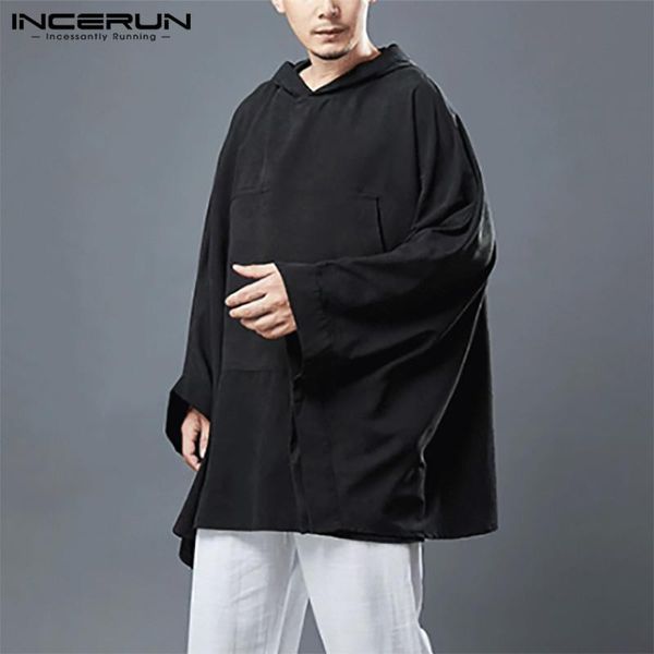 man loose button pullovers streetwear incerun men leisure solid color capes loose hooded cloaks autumn big pockets outwea s-5xl, Black
man loose button pullovers streetwear incerun men leisure solid color capes loose hooded cloaks autumn big pockets outwea s-5xl, Black