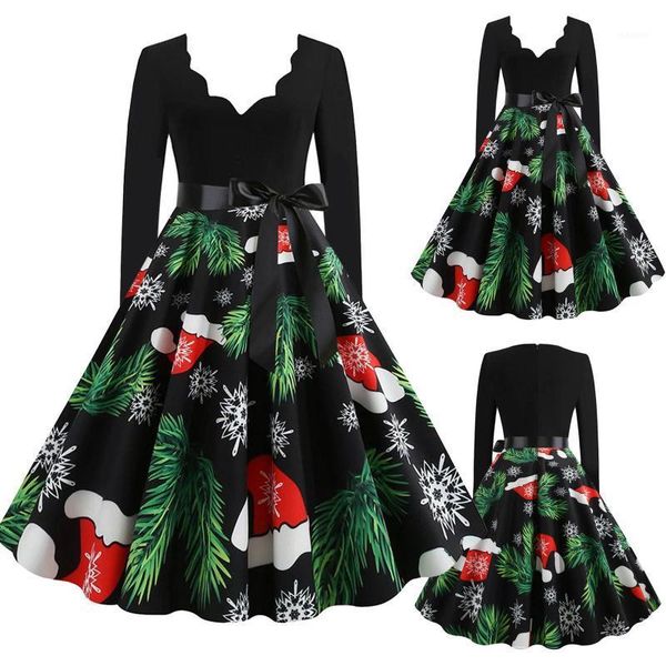 40# vintage christmas dress women winter v neck xmas party dress long sleeve elegant a-line dresses pinup vestidos femme1, Black;gray
40# vintage christmas dress women winter v neck xmas party dress long sleeve elegant a-line dresses pinup vestidos femme1, Black;gray