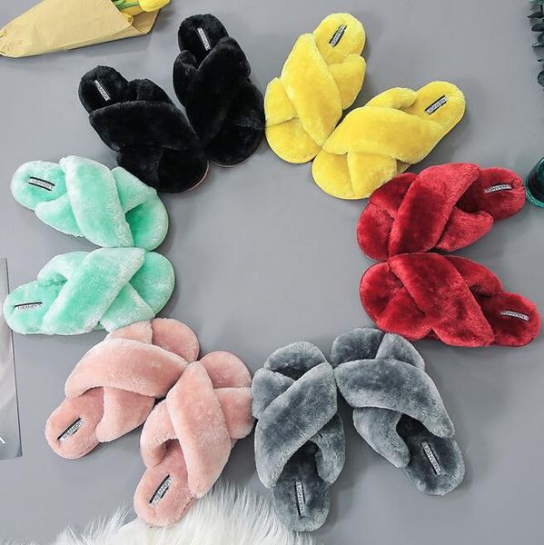 women multicolor winter warm slippers plush casual luxury solid color flat fur slippers home ladies outdoor slides flip flops sandals, Black
women multicolor winter warm slippers plush casual luxury solid color flat fur slippers home ladies outdoor slides flip flops sandals, Black